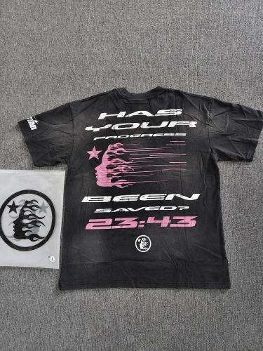 1:1 Hellstar NFC SCAN Hellstar Pixel Crucifix Figure Vintage Black T-Shirt