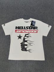 1:1 Hellstar NFC SCAN Hellstar Sports Flame Face Star Vintage Off White T-Shirt