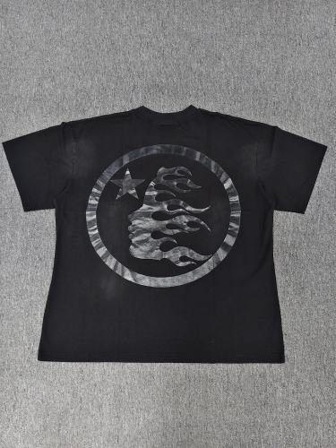 1:1 Hellstar NFC SCAN Hellstar Dark Tone Star Logo Vintage Black T-Shirt