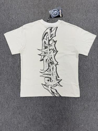 1:1 Hellstar NFC SCAN Hellstar Collage Eyeball Web Text Vintage Off White T-Shirt
