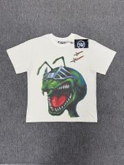 1:1 Hellstar NFC SCAN Hellstar Alien Monster Jet Fighter Vintage Off White T-Shirt