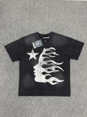 1:1 Hellstar NFC SCAN Hellstar Graffiti Number 08 Gradient Print Short Sleeve Football Top