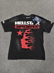 1:1 Hellstar NFC SCAN Hellstar Sports Red Flame Face Vintage Washed T-Shirt