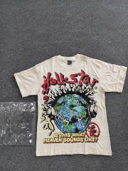 1:1 Hellstar NFC SCAN Hellstar Records Earth Headphones "Is This What Heaven Sounds Like?" Vintage Cream T-Shirt