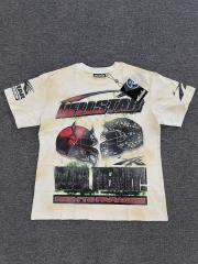 1:1 Hellstar NFC SCAN Hellstar War Game Football Helmet Vintage Washed T-Shirt