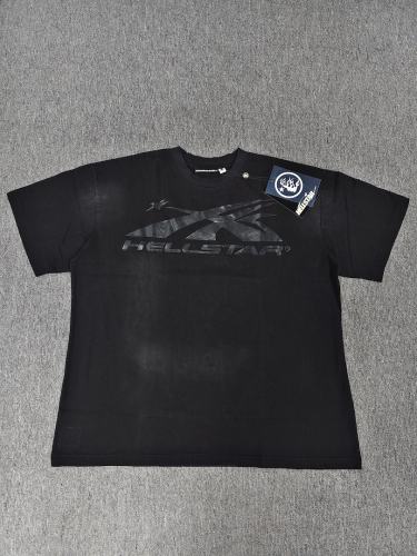 1:1 Hellstar NFC SCAN Hellstar Dark Tone Star Logo Vintage Black T-Shirt