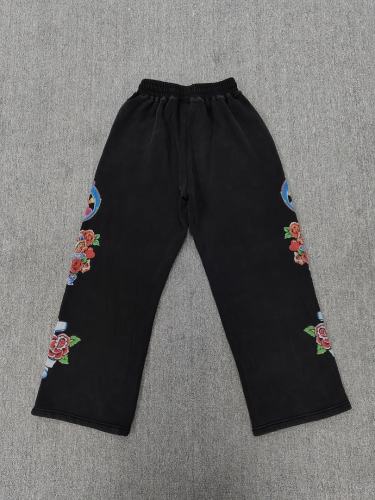 High Quality We Are Righteous Floral Angel Graphic Sweatpants- Black