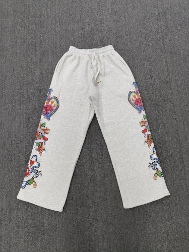 High Quality We Are Righteous Floral Angel Graphic Sweatpants- Grey