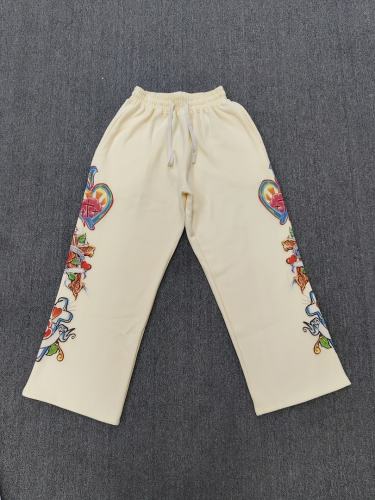 High Quality We Are Righteous Floral Angel Graphic Sweatpants- Cream
