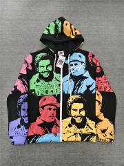 High Quality ASAALI Black Multicolor Portrait Collage Hoodie