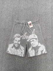 High Quality ASAALI Grey White Portrait Sweat Shorts