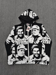 High Quality ASAALI Black White Portrait Collage Pullover Hoodie