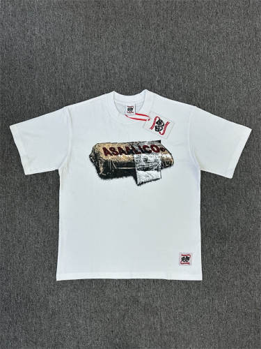 High Quality ASAALI White Sunset Photo Graphic T-Shirt