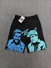 High Quality ASAALI Black Cyan Portrait Sweat Shorts