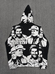 High Quality ASAALI Black White Portrait Collage Pullover Hoodie