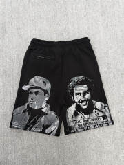 High Quality ASAALI Black Silver Portrait Sweat Shorts