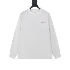ARC Men Oversized Dinosaur Skeleton Back Print White Long Sleeve T Shirt