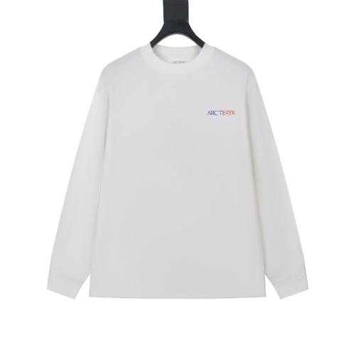 ARC Men Oversized Dinosaur Skeleton Back Print White Long Sleeve T Shirt