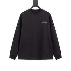 ARC Men Oversized Dinosaur Skeleton Back Print Black Long Sleeve T Shirt