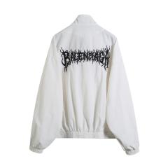 BLCG Back Gothic Flame Letter Print Jacket