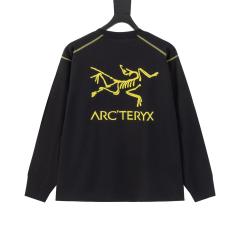 ARC Men Oversized Dinosaur Skeleton Back Print Black Long Sleeve T Shirt