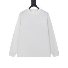 ARC Men Oversized Dinosaur Skeleton Back Print White Long Sleeve T Shirt