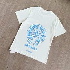 1:1 Top Quality CH Miami Limited Light Blue T Shirt Horseshoe Floral Back