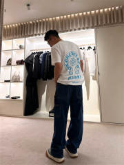 1:1 Top Quality CH Miami Limited Light Blue T Shirt Horseshoe Floral Back