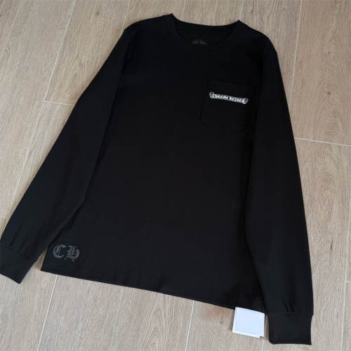 1:1 Quality CH USA Gothic Back Print Black Long Sleeve T-Shirt