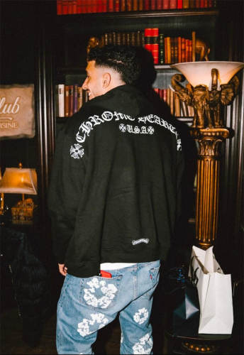1:1 Quality CH USA Gothic Back Print Black Long Sleeve T-Shirt