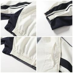 BLCG Stand Collar Striped Zip Windbreaker & Wide Leg Side Stripe Pants Tracksuit Jacket & Pants