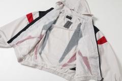 BLCG Hooded Zip Up Windbreaker Jacket, Curved Red White Black Tracksuit Jacket & Pants