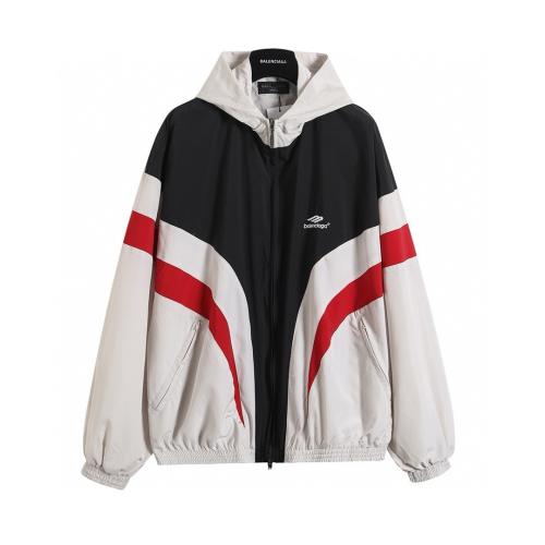 BLCG Hooded Zip Up Windbreaker Jacket, Curved Red White Black Tracksuit Jacket & Pants