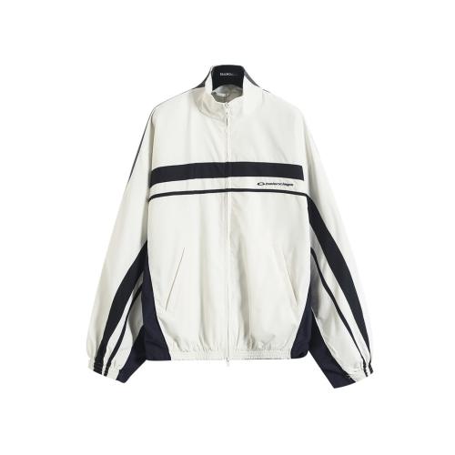 BLCG Stand Collar Striped Zip Windbreaker & Wide Leg Side Stripe Pants Tracksuit Jacket & Pants