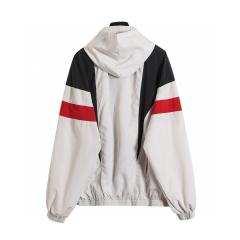 BLCG Hooded Zip Up Windbreaker Jacket, Curved Red White Black Tracksuit Jacket & Pants