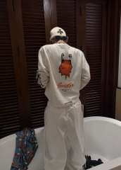 1:1 Top Quality CH Sinister Graphic Long Sleeve Shirt, White Waffle Knit