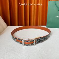 Goyαrd Stainless Buckle Belt Classic Printed Canvas Leather Waist Belt