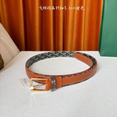 Goyαrd Silver Pin Buckle Reversible Printed Leather Waist Belt