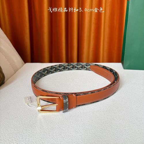 Goyαrd Silver Pin Buckle Reversible Printed Leather Waist Belt