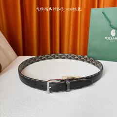 Goyαrd Silver Pin Buckle Printed Waist Belt Classic Pattern Leather Belt