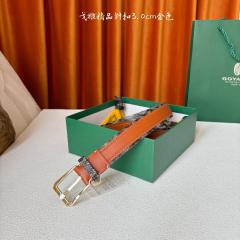 Goyαrd Silver Pin Buckle Reversible Printed Leather Waist Belt