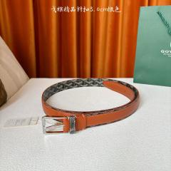 Goyαrd Silver Pin Buckle Reversible Printed Leather Waist Belt
