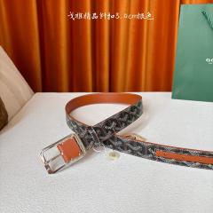 Goyαrd Stainless Buckle Belt Classic Printed Canvas Leather Waist Belt