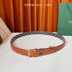 Goyαrd Silver Pin Buckle Reversible Printed Leather Waist Belt