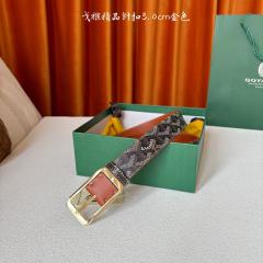 Goyαrd Gold Pin Buckle Belt Classic Printed Canvas Leather Waist Belt