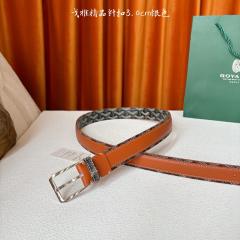 Goyαrd Silver Pin Buckle Reversible Printed Leather Waist Belt