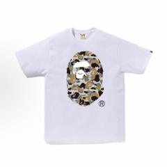 Bape Gold Grey Camo Big Ape Head Graphic T-Shirt Black White