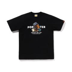 Bape Ape Head Red Star Lightning Camo Print T-Shirt Black White