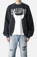 SATOSHI NAKAMOTO Vintage Washed SATOSHI NAKAMOTO Cut Out Crewneck Sweatshirt