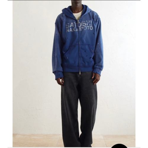SATOSHI NAKAMOTO Vintage Washed Red SATOSHI NAKAMOTO Zip Hoodie